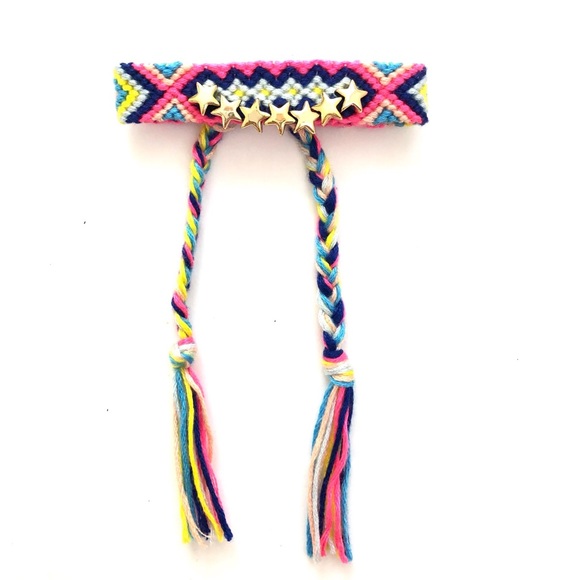 Stars Gold Charms Woven Bracelet- New - Picture 2 of 10